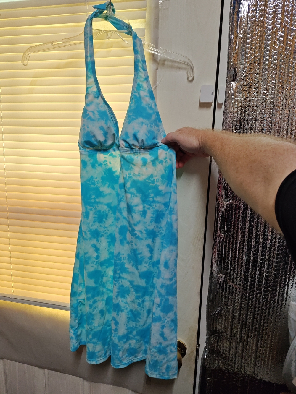 melika Blue Tie-Dye Swim Top - Small